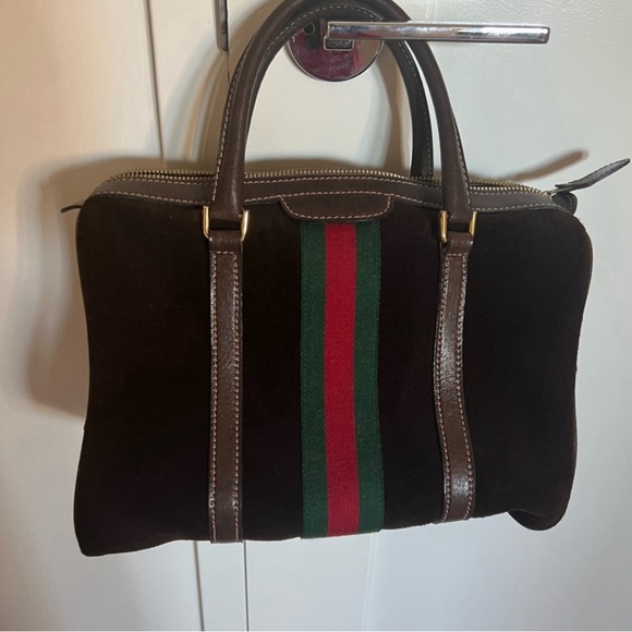 Gucci Brown Suede Boston bag - Picture 6 of 8